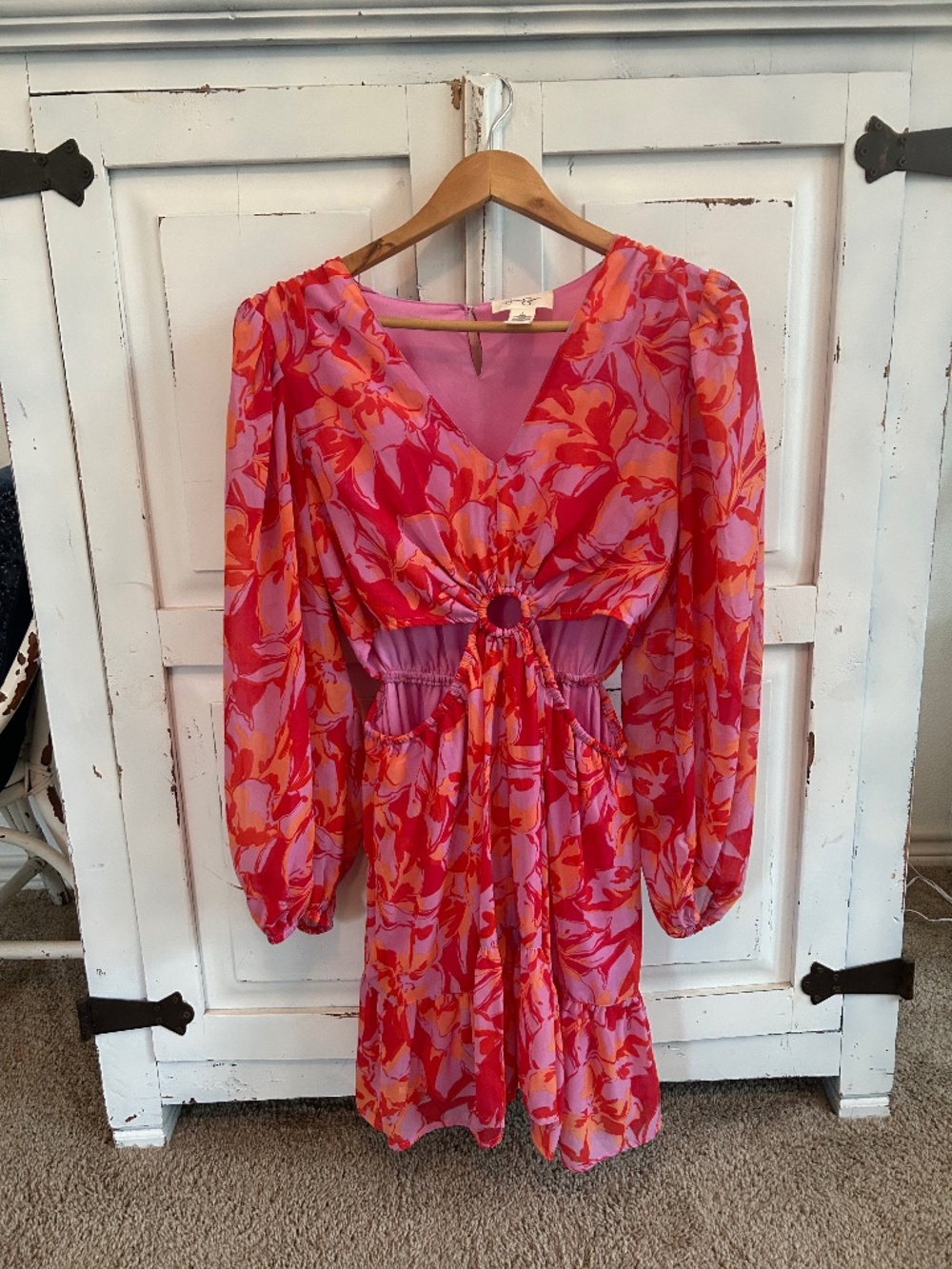 Bright fun summery dress- cut outs
